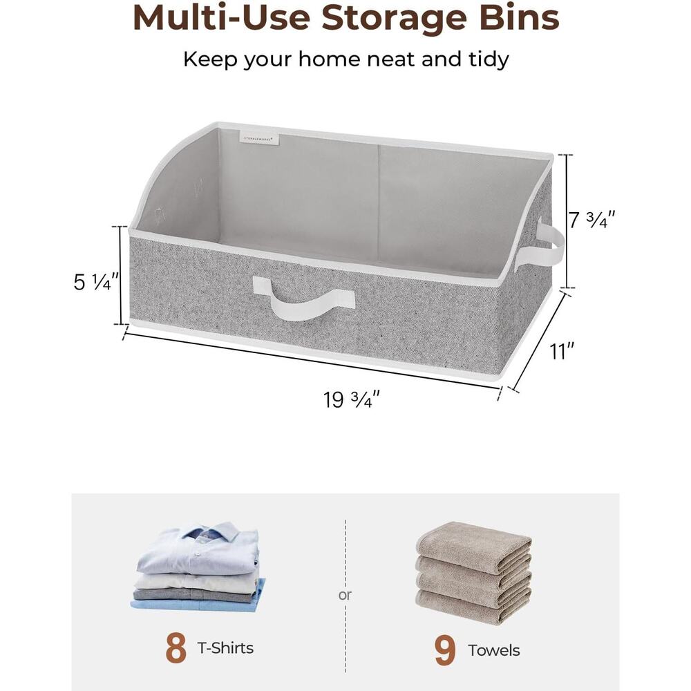 StorageWorks Closet Storage Bins, Trapezoid Organizer Box for Shelves, Fabric - Picture 2 of 6